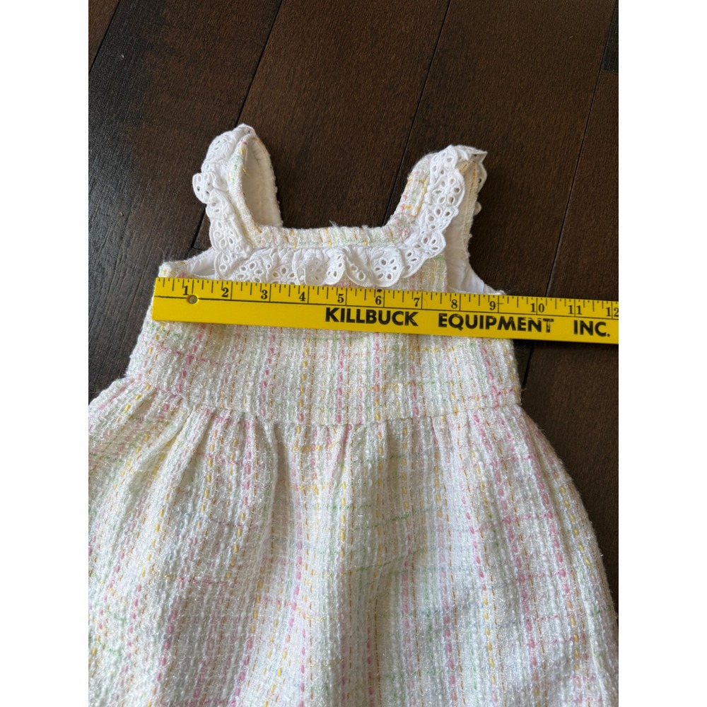 Janie and Jack Baby Girls Tweed Dress with Lace Collar 12-18 months sleeveless - Picture 5 of 6